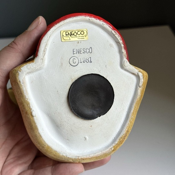 Vintage 1981 ENESCO Teddy Bear W/ Toys Drum Coin Bank COLORFUL Train‎ Rare T65 - Picture 6 of 9